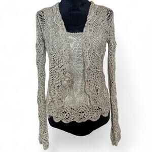 Vintage Crochet Two Piece Set – Boho Fairycore Open Knit (M)